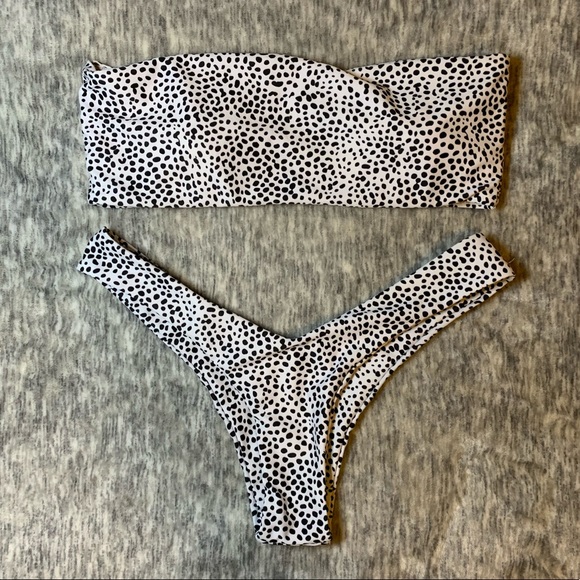 Zaful Other - Zaful bandeau leopard print thong bikini set